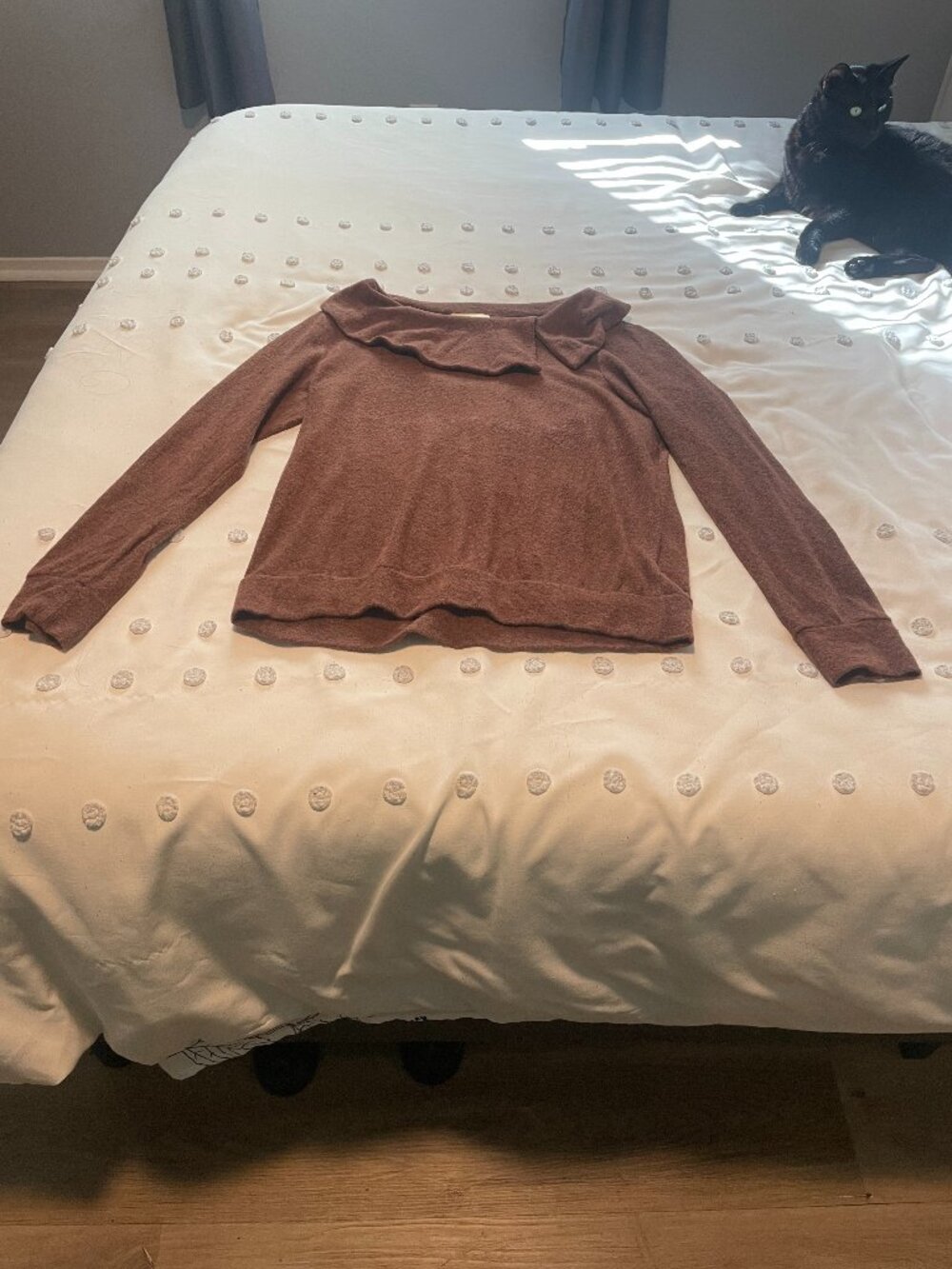 Fervour Brown Long‑Sleeve Sweater — Size M, Made in USA